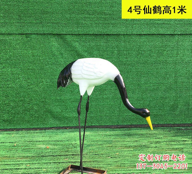 威海玻璃钢仿真仙鹤动物雕塑
