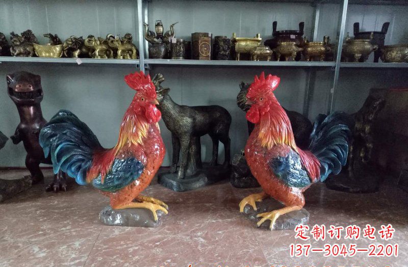 威海玻璃钢公鸡雕塑——给环境带来美丽的色彩