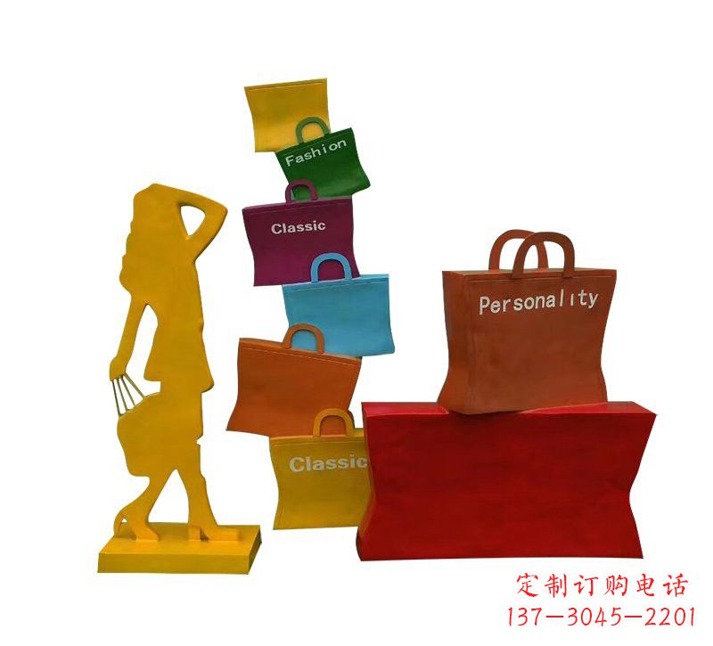 威海玻璃钢购物袋雕塑——极致艺术