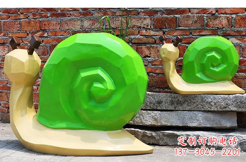 威海玻璃钢几何蜗牛雕塑