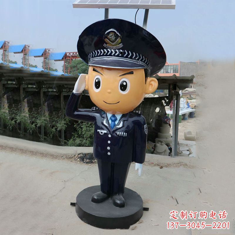 威海警察雕塑守护社会和谐