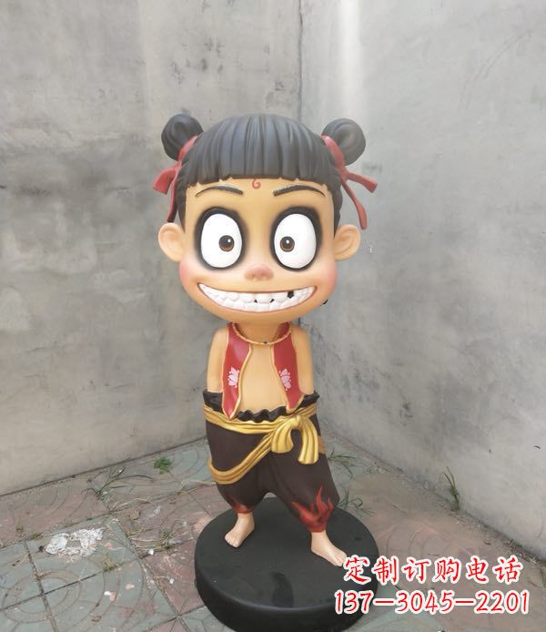 威海玻璃钢卡通魔童哪吒