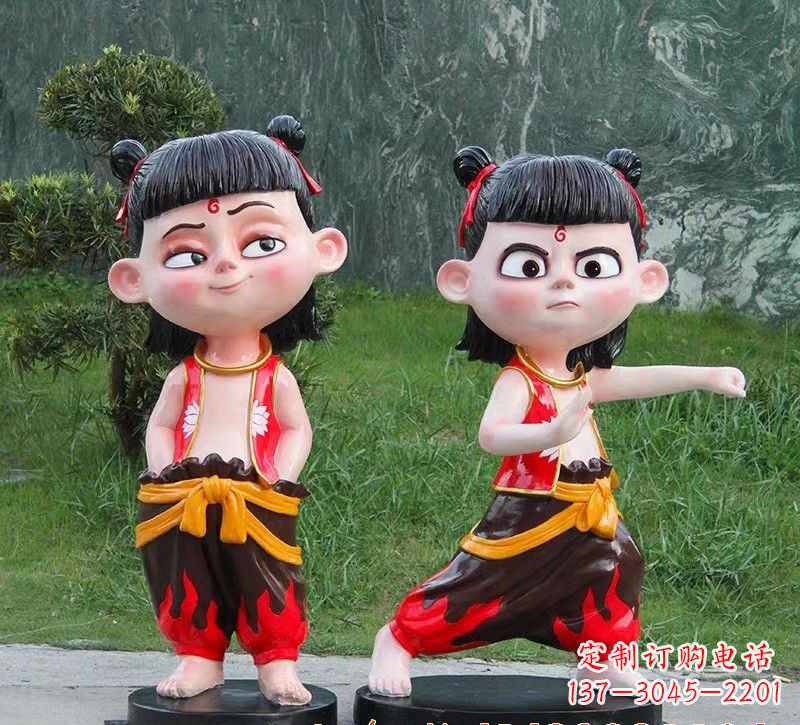 威海哪吒玻璃钢卡通人物雕塑的象征