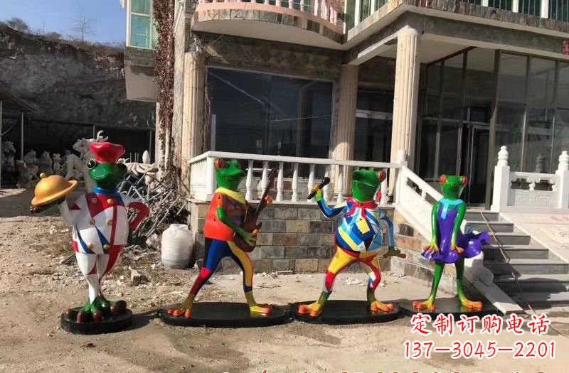 威海玻璃钢卡通青蛙雕塑