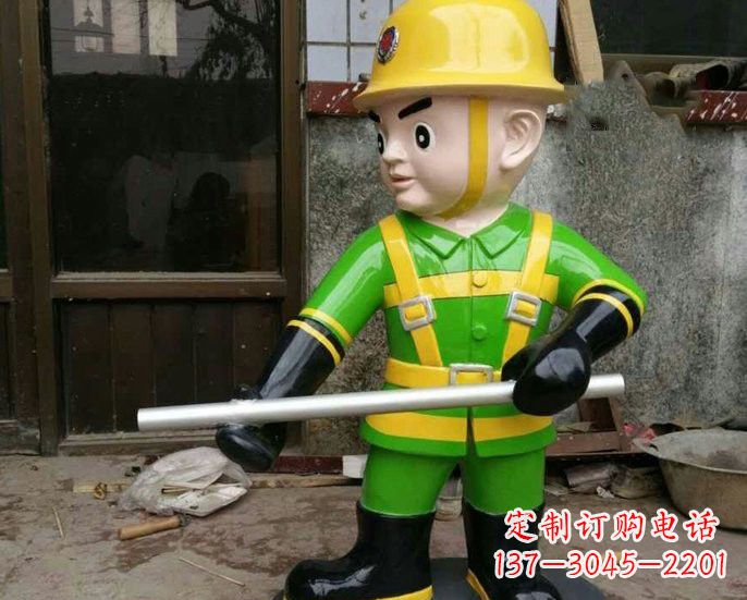 威海玻璃钢消防员雕塑——让爱与勇气永恒