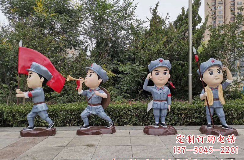 威海红军雕塑象征着中国革命的精神