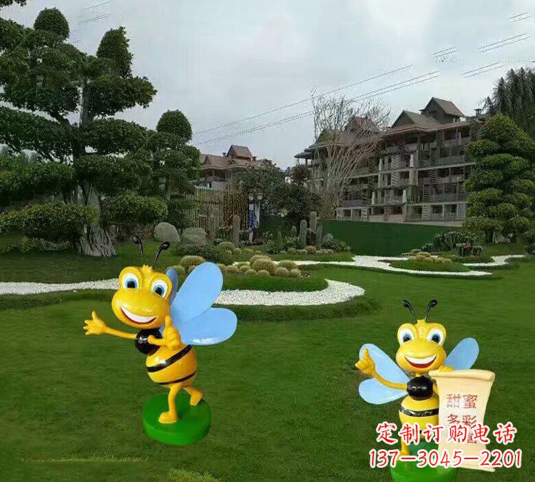 威海精美的玻璃钢卡通小蜜蜂雕塑