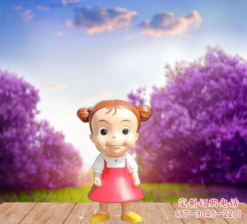 威海精美玻璃钢卡通小女孩雕塑