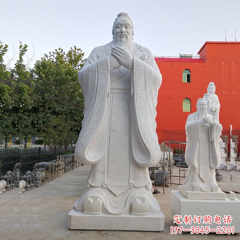 威海玻璃钢制作的孔子雕塑