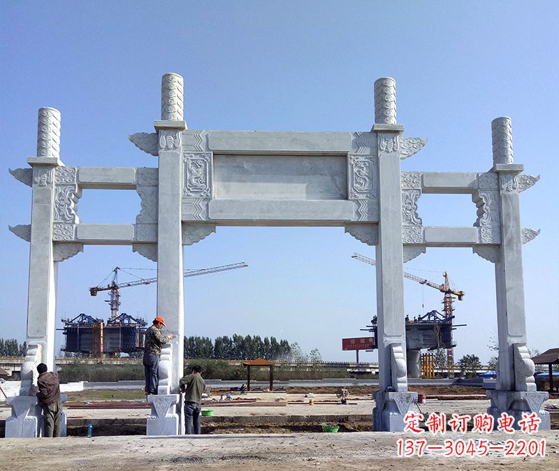 威海玻璃钢牌坊雕塑