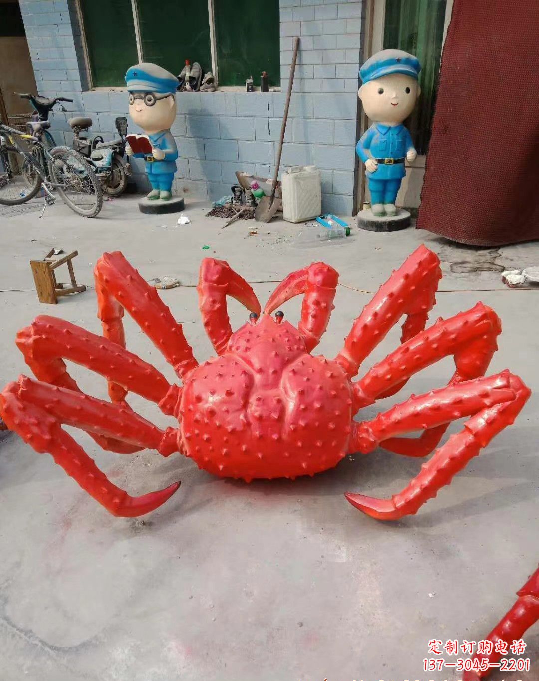威海玻璃钢螃蟹雕塑精美而可观