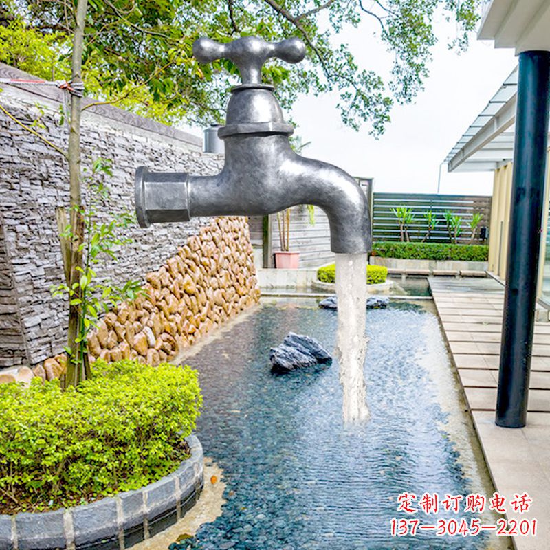 威海玻璃钢水龙头喷泉雕塑精美绝伦