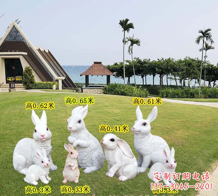 威海玻璃钢兔子雕塑精致的艺术之作