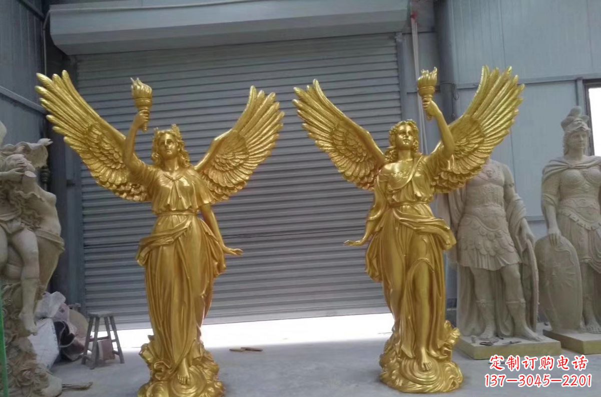 威海玻璃钢天使西方人物雕塑之美