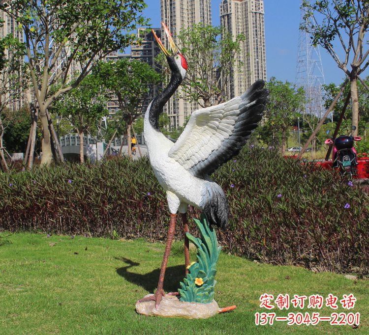 威海玻璃钢仙鹤雕塑