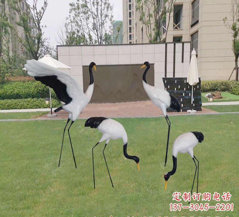 威海玻璃钢仙鹤雕塑 (2)