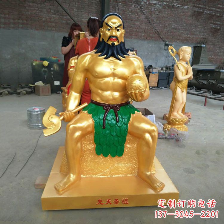威海玻璃钢炎帝神农氏彩绘神像