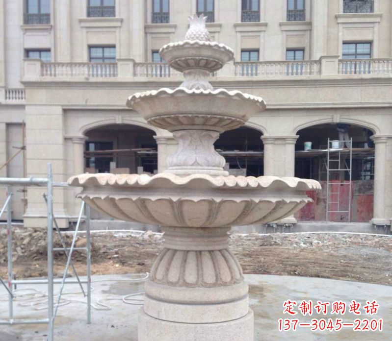 威海菠萝多层喷泉石雕——精美而多变的艺术品