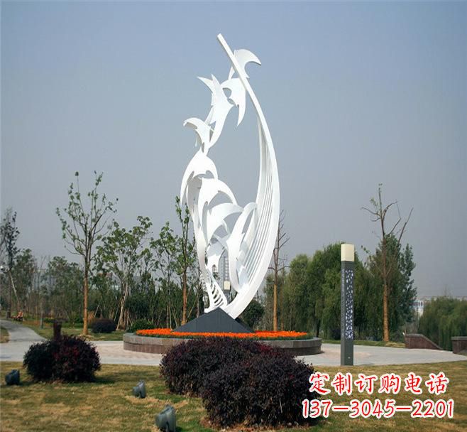 威海不锈钢爱心大雁雕塑