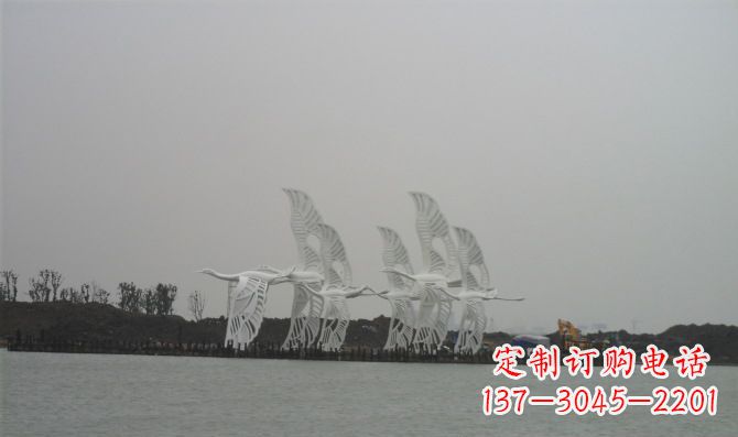 威海不锈钢白鹭动物雕塑美丽的艺术作品