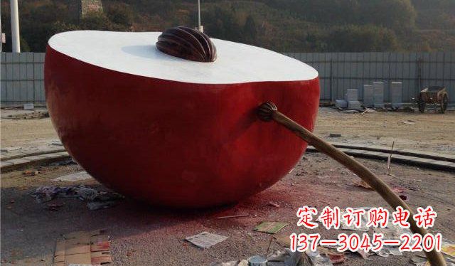 威海精美不锈钢苹果雕塑