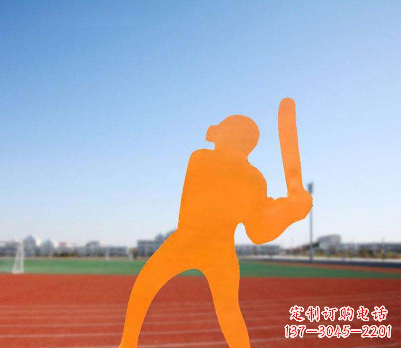 威海不锈钢棒球雕塑精美的艺术品