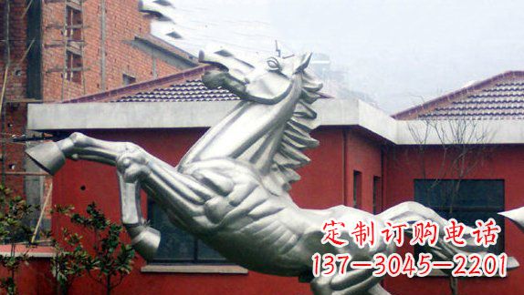 威海不锈钢奔马雕塑 (2)