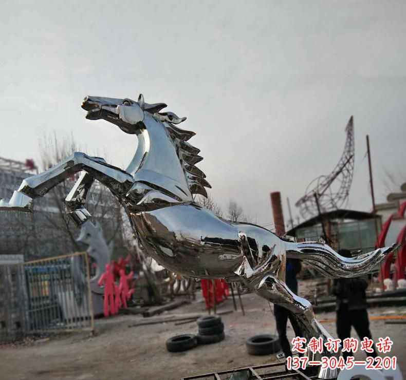 威海不锈钢奔跑马雕塑