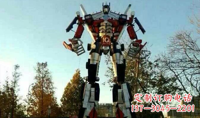 威海不锈钢变形金刚卡通雕塑