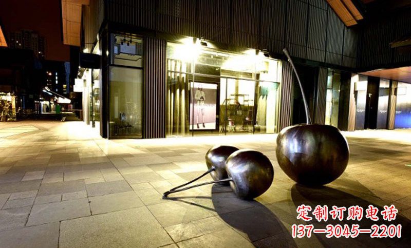 威海不锈钢樱桃雕塑