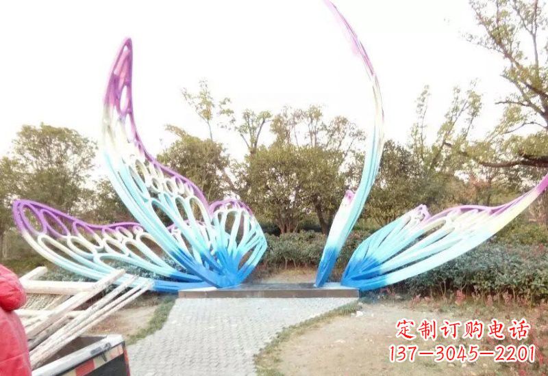 威海不锈钢彩色蝴蝶雕塑