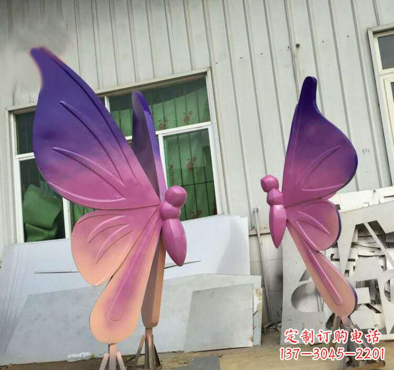 威海不锈钢彩色蝴蝶雕塑
