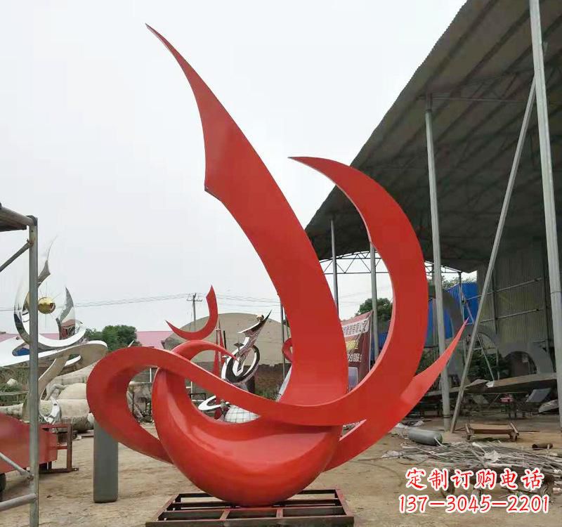 威海不锈钢彩色凤凰雕塑传承东方美学