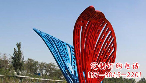 威海不锈钢彩色蝴蝶抽象雕塑
