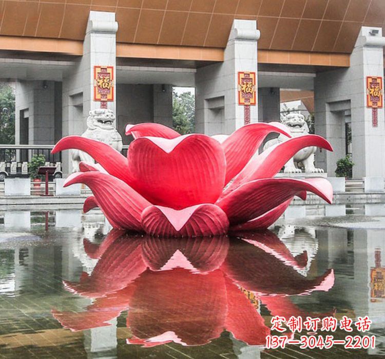 威海不锈钢彩色莲花雕塑——艺术之美