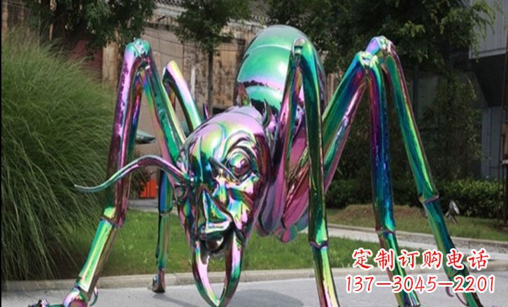威海不锈钢彩色蚂蚁雕塑艺术美化公园景观