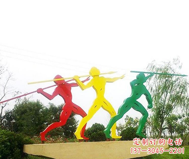 威海不锈钢彩色标枪雕塑精美而富有意义