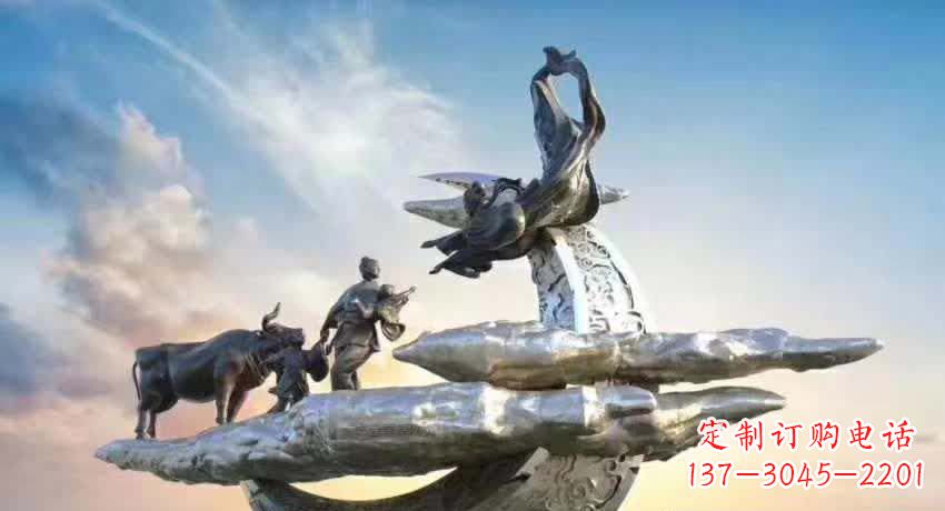 威海不锈钢嫦娥奔月典故雕塑