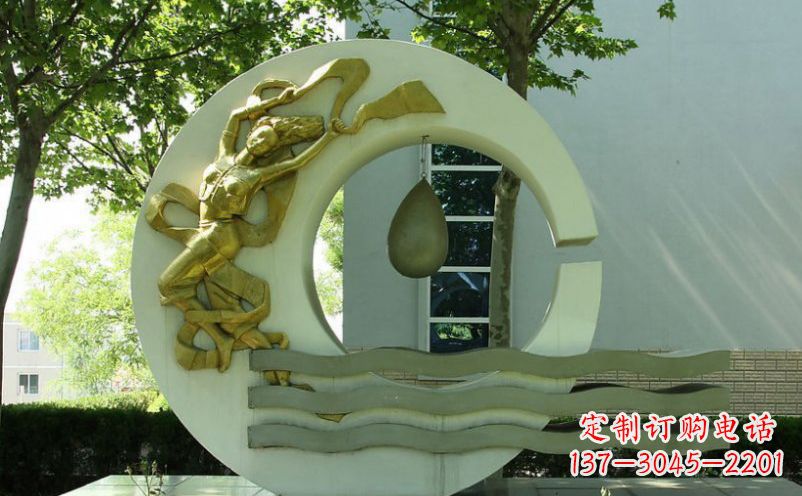 威海不锈钢嫦娥奔月景观雕塑