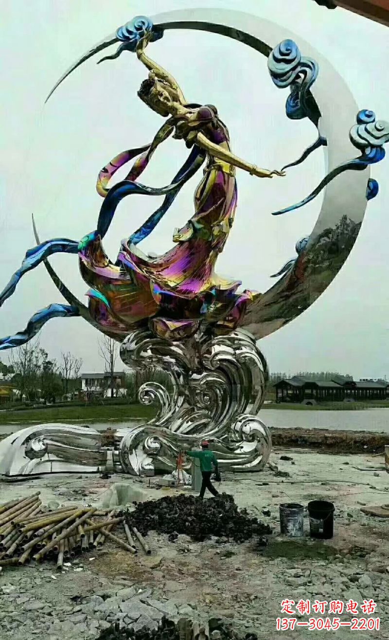 威海不锈钢嫦娥奔月雕塑1