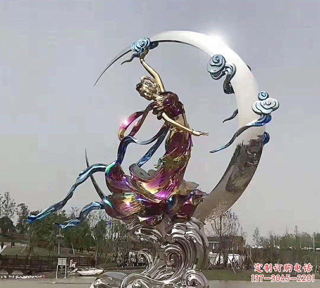威海不锈钢嫦娥奔月造型雕塑