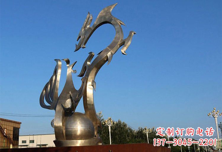威海不锈钢龙凤雕塑以艺术传承文化