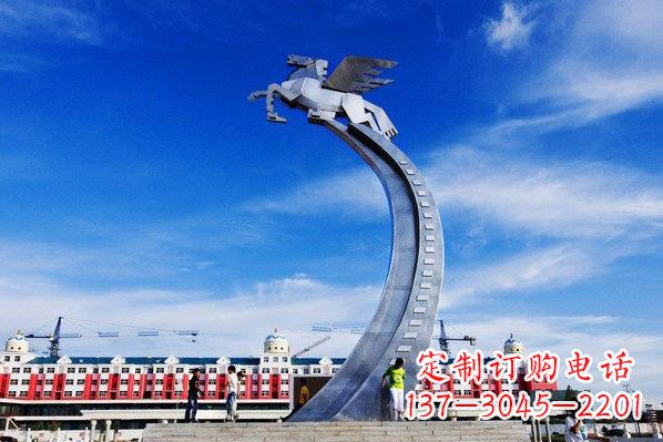 威海精美不锈钢飞马雕塑