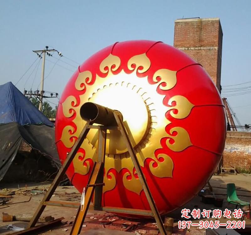 威海不锈钢城市红色灯笼雕塑