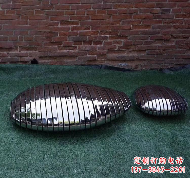 威海不锈钢城市镜面鹅卵石雕塑