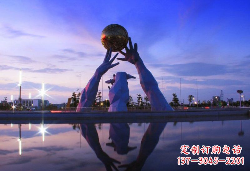 威海不锈钢城市的地球雕塑