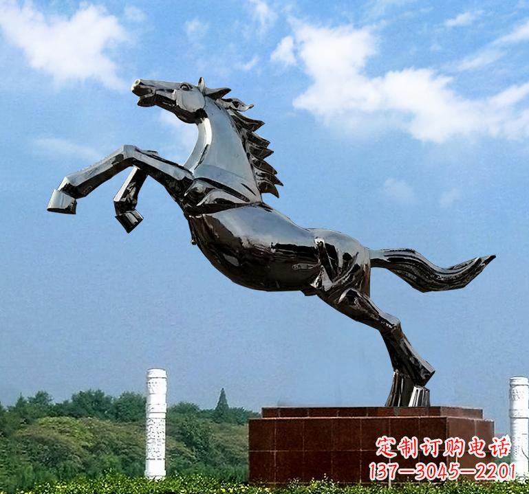 威海不锈钢城市艺术奔马雕塑