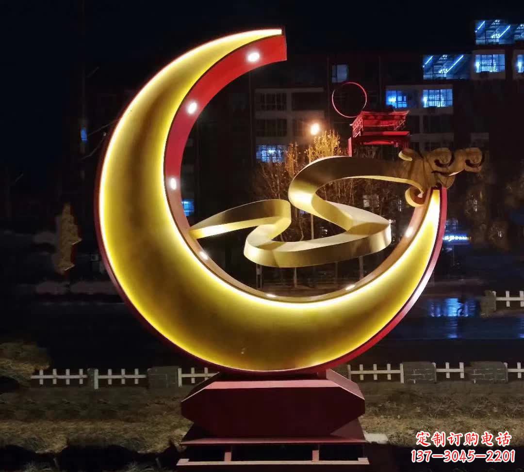 威海绚丽的不锈钢月亮雕塑