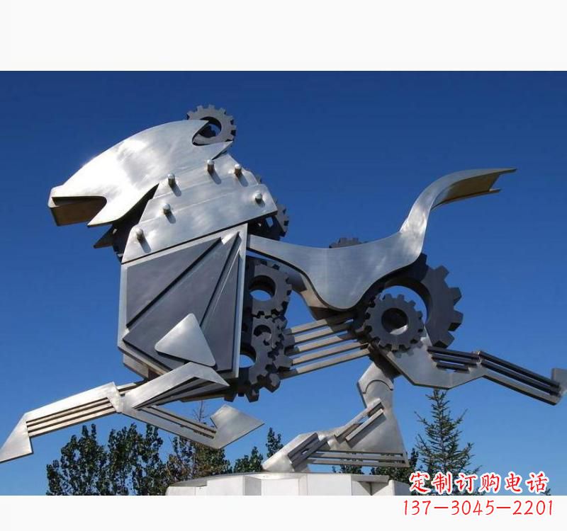 威海不锈钢齿轮飞马雕塑精致细腻的艺术品