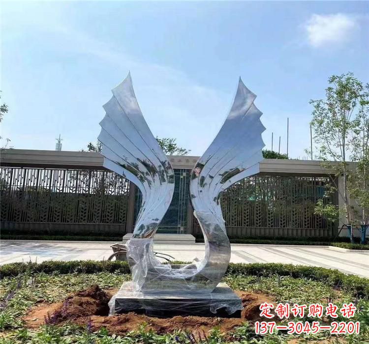 威海精美不锈钢翅膀雕塑